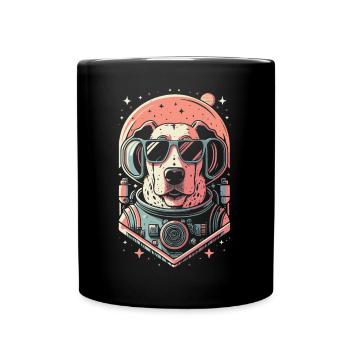 Chemise Labrador de l’espace rétro oeuvre colorée - Mug uni - noir - Devant