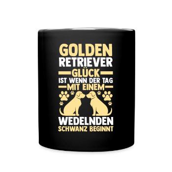 Hund Golden Retriever - Tasse einfarbig - Schwarz - Vorne