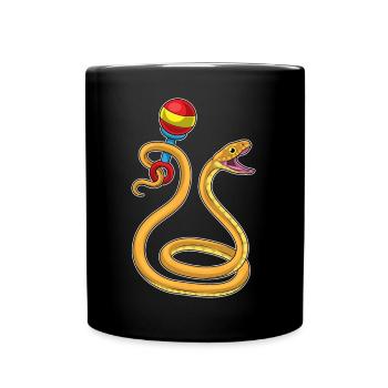 Serpent musicien hochet musique - Mug uni - noir - Devant