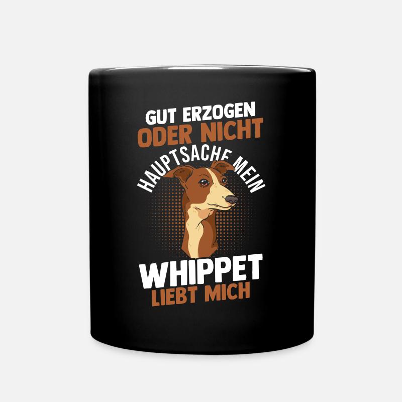 Hund Whippet - Tasse einfarbig - Schwarz