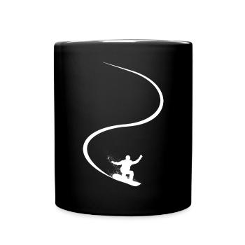 Snowboard, Track, Winter Sports, Ski Holidays - Full Colour Mug - black - Front