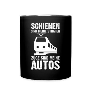 Modelleisenbahn Modellzug Zug Eisenbahner Eisenbah - Tasse einfarbig - Schwarz - Vorne