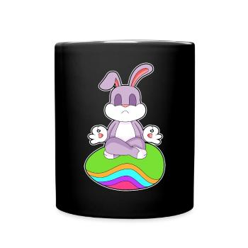 Méditation de Pâques avec un lapin - Mug uni - noir - Devant