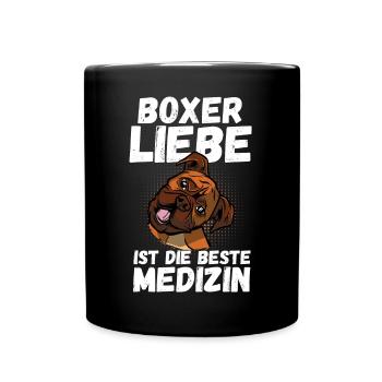 Hund Deutscher Boxer - Tasse einfarbig - Schwarz - Vorne