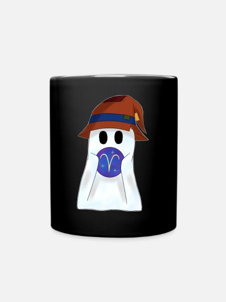 Astrological Aries Zodiac Cartoon Top - Full Colour Mug - black