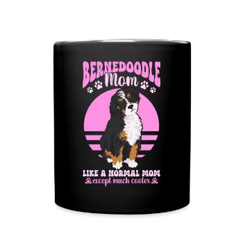 Bernedoodle Hund - Tasse einfarbig - Schwarz - Vorne