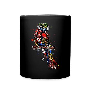 Parrot, Animal, Bird, Animal Lover, Zoo Animals, Pet - Full Colour Mug - black - Front