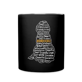 Bernedoodle Dog - Full Colour Mug - black - Front