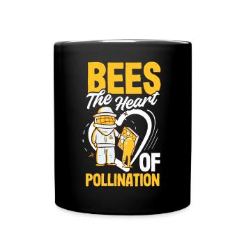 Beekeeper Heartbeat Honeycomb Love Pollination - Full Colour Mug - black - Front