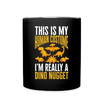 Dino Nuggets Dinosaurier Chicken Nuggets - Tasse einfarbig - Schwarz - Vorne