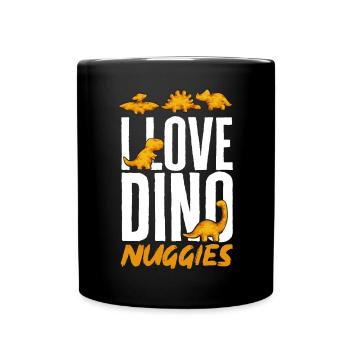 Dino Nuggets Dinosaurier Chicken Nuggets - Tasse einfarbig - Schwarz - Vorne