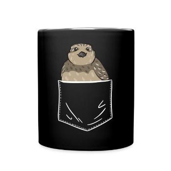 Wachtel Vogel - Tasse einfarbig - Schwarz - Vorne