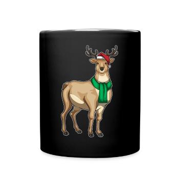 Rentier Weihnachten Winter - Tasse einfarbig - Schwarz - Vorne