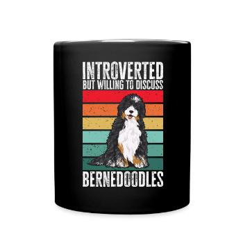 Bernedoodle Hund - Tasse einfarbig - Schwarz - Vorne