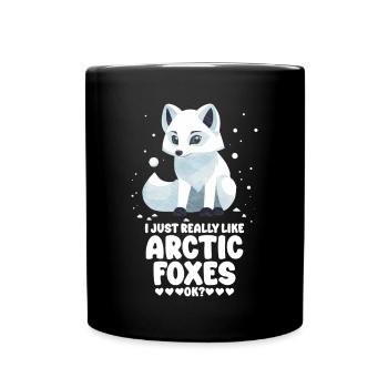 Niedliches Polarfuchs-Geschenk - Tasse einfarbig - Schwarz - Vorne