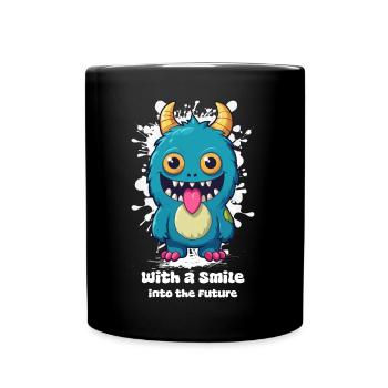 Monster Lächeln - Tasse einfarbig - Schwarz - Vorne