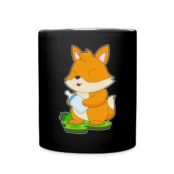 Fuchs Babyflasche - Tasse einfarbig - Schwarz - Vorne