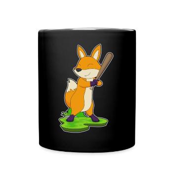 Fuchs Baseball Baseballschläger - Tasse einfarbig - Schwarz - Vorne