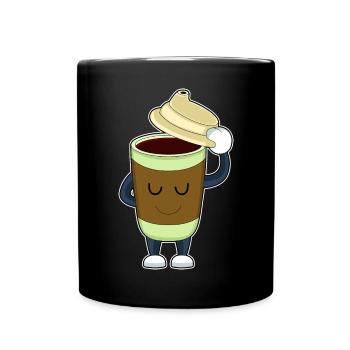 Coffee to go Becher - Tasse einfarbig - Schwarz - Vorne