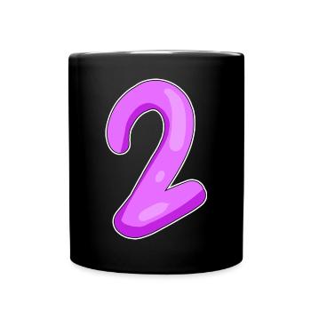 Two - 2 - Number Number - Full Colour Mug - black - Front