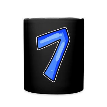 Zahl 7 Nummer - Tasse einfarbig - Schwarz - Vorne