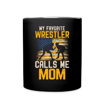Mon lutteur préféré m’appelle maman - Mug uni - noir - Devant