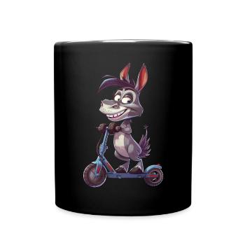 Esel Roller - Tasse einfarbig - Schwarz - Vorne