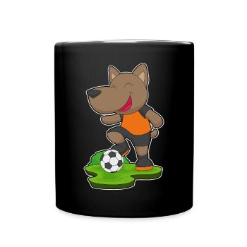 Dog Soccer Player Soccer - Full Colour Mug - black - Front