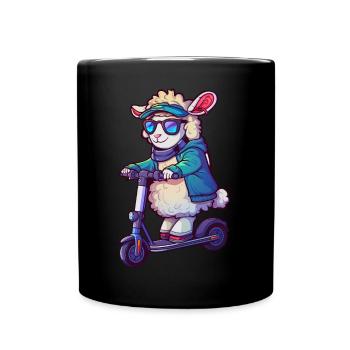 Schaf Roller - Tasse einfarbig - Schwarz - Vorne