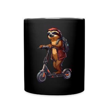Faultier Roller - Tasse einfarbig - Schwarz - Vorne