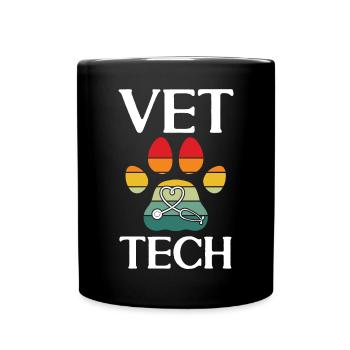 Vet Tech Veterinary Veterinary Technician - Full Colour Mug - black - Front