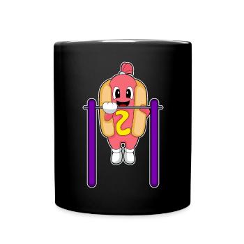 Hotdog Bodybuilders Pull-ups Bodybuilding - Full Colour Mug - black - Front