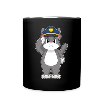 Cat, Policeman, Police - Full Colour Mug - black - Front