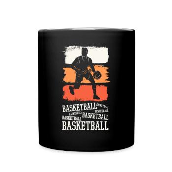 Basketball Basketballer Spieler Fan Vintage Retro - Tasse einfarbig - Schwarz - Vorne