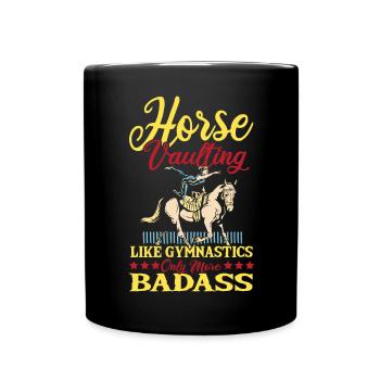 Loves Horse Vaulting Gift - Full Colour Mug - black - Front