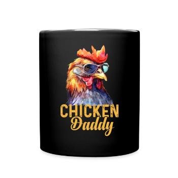 Un drôle de papa poulet avec des lunettes de soleil - Mug uni - noir - Devant