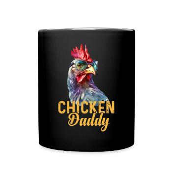 Un drôle de papa poulet avec des lunettes de soleil - Mug uni - noir - Devant