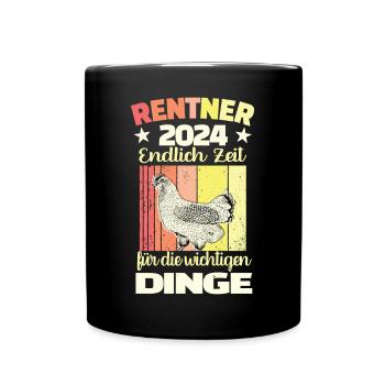 Rentner 2024 Ruhestand Abschied Rente - Tasse einfarbig - Schwarz - Vorne