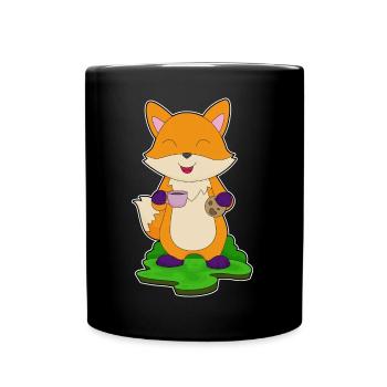 Biscuit au café renard - Mug uni - noir - Devant