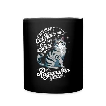 Katze Ragamuffin Geschenk - Tasse einfarbig - Schwarz - Vorne
