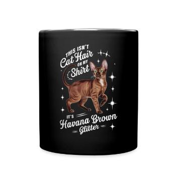 Katze Havanna Braun Geschenk - Tasse einfarbig - Schwarz - Vorne