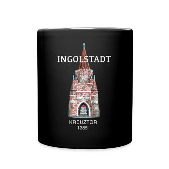 Ingolstadt, kultiges Kreuztor, Bayern - Tasse einfarbig - Schwarz - Vorne