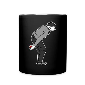 Petanque Spieler Rechtshänder - Tasse einfarbig - Schwarz - Vorne