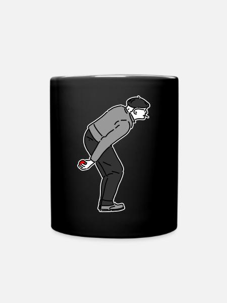 Petanque Player Right-Handed - Full Colour Mug - black