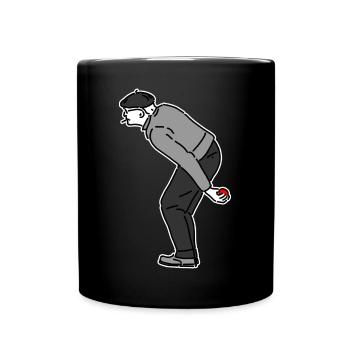 Petanque Spieler Linkshänder - Tasse einfarbig - Schwarz - Vorne
