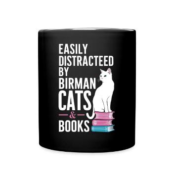 Katze Birma Geschenk - Tasse einfarbig - Schwarz - Vorne