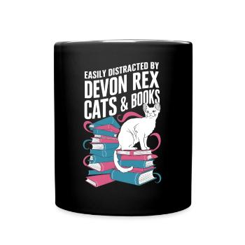 Katze Devon Rex Geschenk - Tasse einfarbig - Schwarz - Vorne