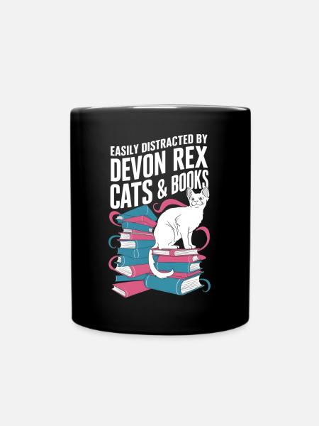 Katze Devon Rex Geschenk - Tasse einfarbig - Schwarz
