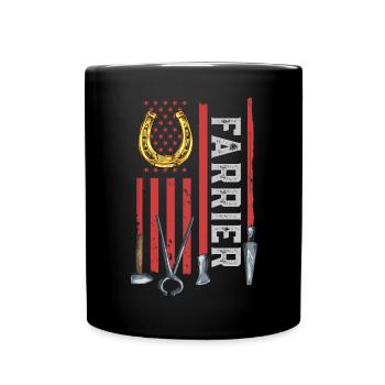Farrier Horseshoe Horseshoeing - Full Colour Mug - black - Front