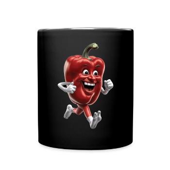Paprika Geschenk - Tasse einfarbig - Schwarz - Vorne